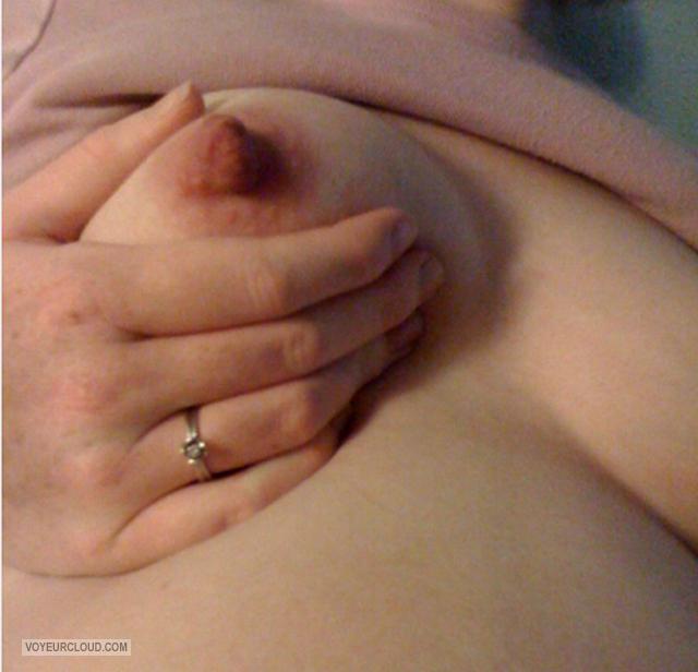 Tit Flash: Girlfriend's Medium Tits (Selfie) - Cheryl S. from United States